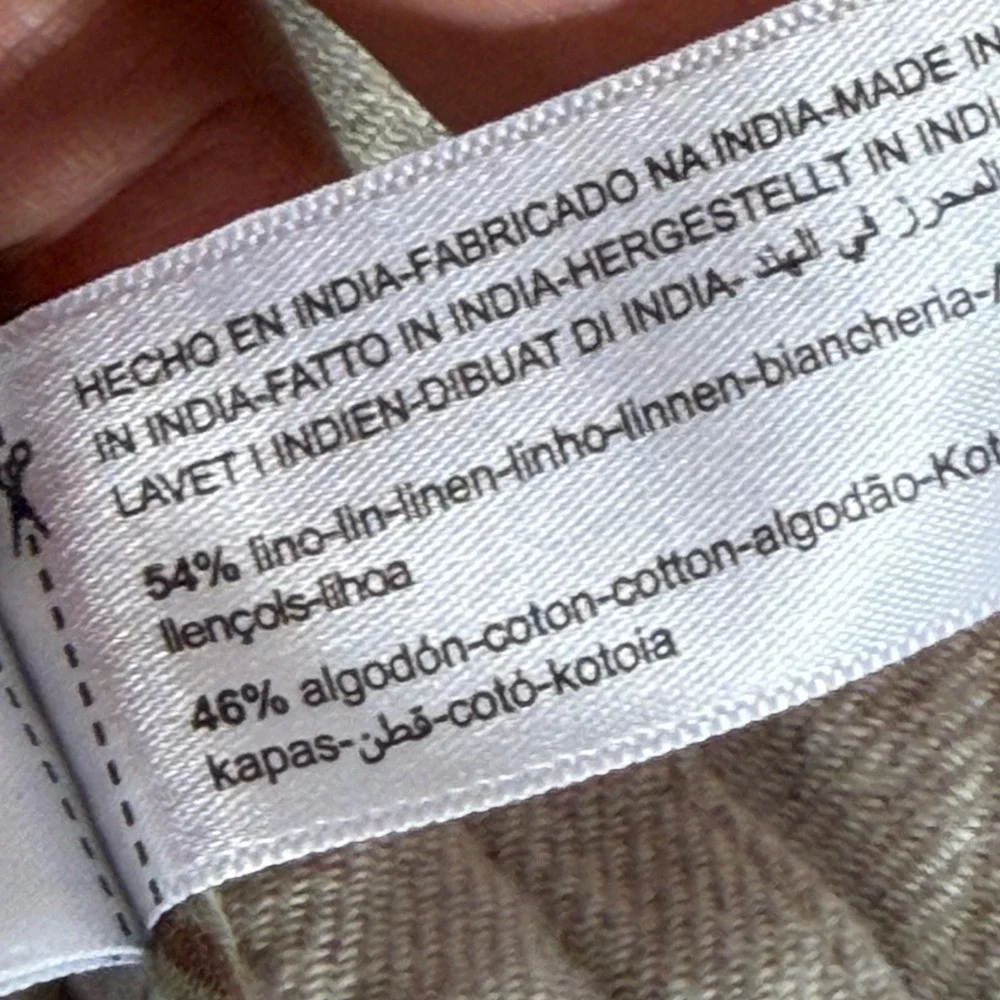Porter & Ash Mens‎ Linen Blend Drawstring Pants Beige Tan Casual Trousers Sz 30